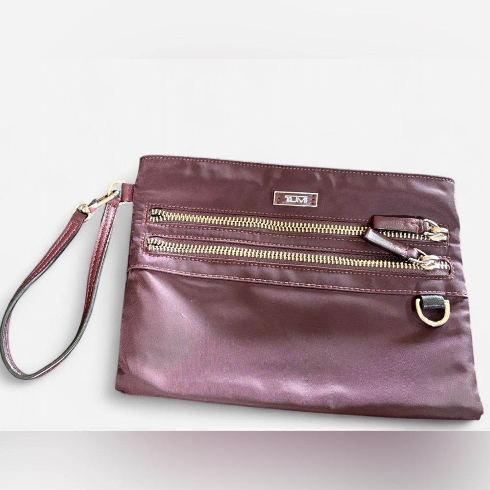 Tumi Brown Leather Wristlet Clutch